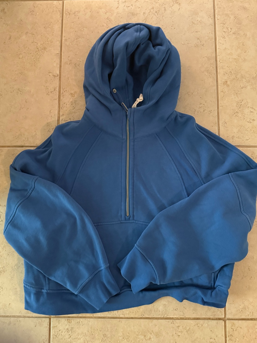 Lululemon Scuba Cropped Oversized Half-Zip Hoodie Blue